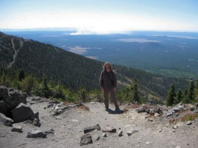 Climbing Humphreys Peak
Lowrider climbing Humphreys Peak (highest point in Arizona at 12633')...'controlled burn' in background,
September 2009

