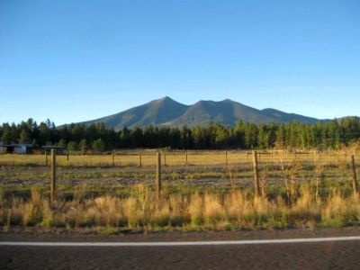 Humphreys Peak in the San Francisco Mountain Range
Highest point in Arizona (12,633 ft.) looks out over Flagstaff (7000 ft) and beyond,
September 2009
