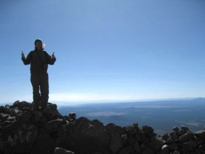 Climbing Humphreys Peak...at the Summit
Lowrider--Highest man in Arizona ! 
9-09

