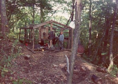 Stealth Shelter
the hunter/party camp near top of Wilson Knob on Rich Mountain ...we used to call this the 'Wilson Hilton'.
(Taken just before 'Bol'Dar' climbed down Buckeye Falls and back)
1989?
