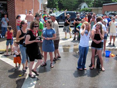 Trail Days Parade
2010...(Hoppy and Birdy in background)
Water-battle in progress, 
Photo by Rat

