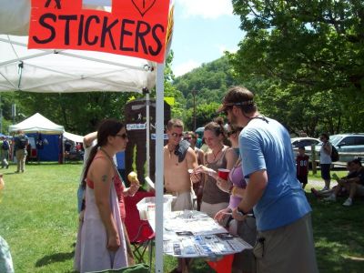 Sticker Booth 
Trail Days, 2009
Photo by Rat
