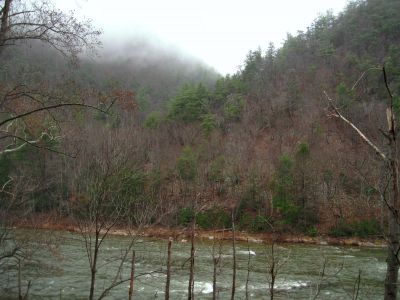 Trail To Devils Creek
Cloudy view across the Nolichucky River,
December, 10, 2011
