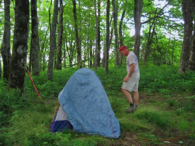 Chili Pepper
setting up tent at the meadow campsite near Street Gap, 6-3-2012

