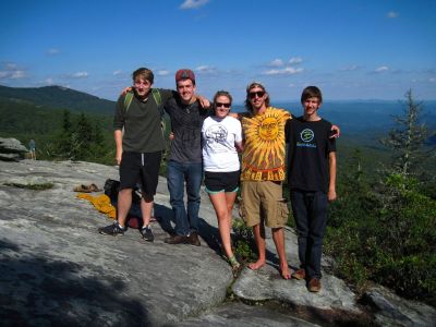 Hairnters on Beacon Heights
Jake, Aric, Amy, Holladay, and Andrew, students from Appalachian State, on Beacon Heights, MST hike, 9-9-12 
