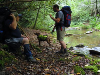 Brian and Otto
Rat talking with Brian at a MST creek crossing,
9-10-12
