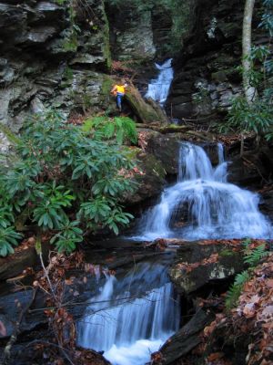 The Cascades in the Slot Canyon
Larry Jarrett climbs around in the Slot Canyon he discovered 
11-21-2015
