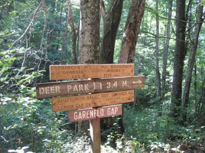 Trail Sign
at Garenflo Gap.
September, 2010
