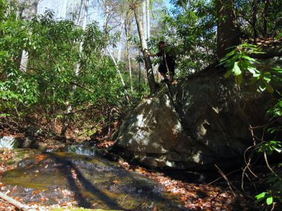 Long Branch Falls
Tyler stands above some cascades on Long Branch,
November, 2010
