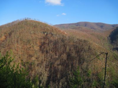 Ascending Longarm Ridge
View of the lower Big Pine Ridge Knob (aka, 'the Volcano'), the 'Meat-grinder Ridge' in the distance...
November, 2010
