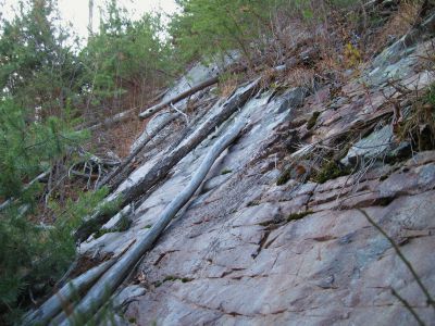 Descending Longarm Ridge
climbing down 'the wall'...
November, 2010
