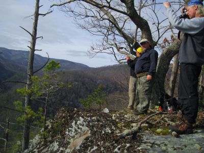 Whitehouse Mountain Cliffs
Melissa, Rat Patrol, and Dan-o
Rocky Fork Area,
December, 2010
