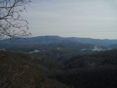 View From Whitehouse Mountain Cliffs
Big Bald in the distance...
Rocky Fork Area,
December, 2010
