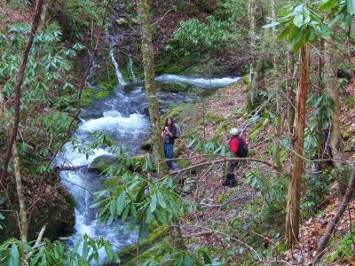 The Buckeye Expedition
Tyler and Fireball  getting ready to cross creek,
2-26-2011
