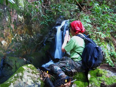 Taking Photos
'Fireball' taking photos of 'The Chasm' that feeds Jones Branch Falls,
3-19-2011
