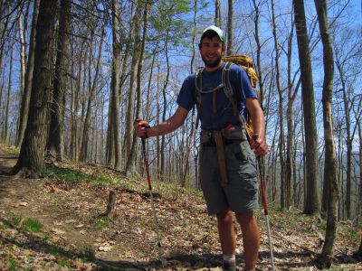 'Half-Tongue'
Near High Rocks, NC.  
Fellow from Cleveland, Ohio Thru-Hiking the A.T., Doing mega-chunks of trail.
4-24-2011
