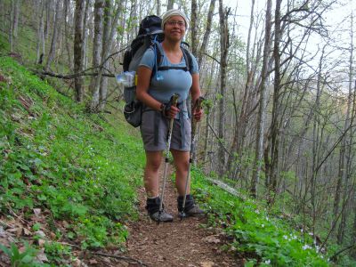 'Earth'
Hiking down Little Bald Mountain on her way to Maine...
4-24-2011
