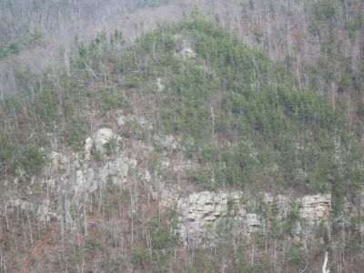 Sill Branch Overlook
aka the 'Monkey-Head Rocks' on 'Boney Knuckle Knob'...some seem more like Picasso faces...as seen from Big Pine Ridge Knob.
January 2010 
