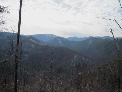 Views from Big Pine Ridge Knob
Longarm Ridge leading up to the top of Rich Mountain, with the Devil's forks below and left...
January 2010
