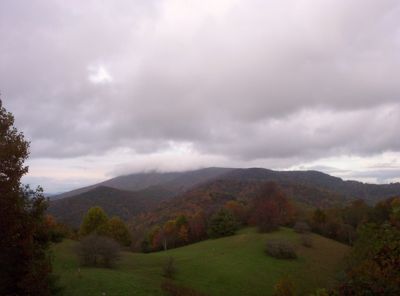 Clouds gathering on Big Bald
as seen from the meadow above Street Gap,
10-09
