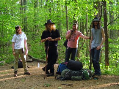 Gnarly Crew
McKenna, BJ Bones, L'or, and Kyle at the spring near Sam's Gap,
6-3-2012
