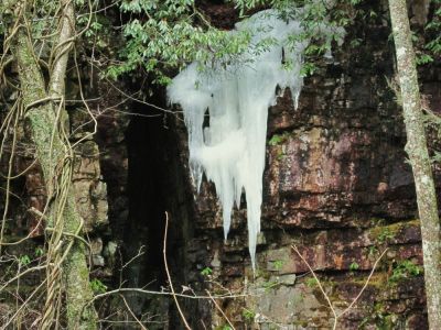 Rock Creek Falls
Ice clinging to cliff walls near (Upper) Rock Creek Falls on Unaka mountain, January 2010
