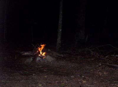 Campfire
at 'Juana's Sledged Rock' Campsite on Little Bald Mountain
July 2009
