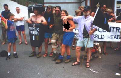 Topless Hiker at Trail Days
right before she went to jail.
(censored before we received the photo)
