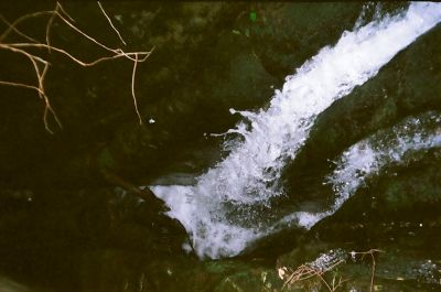 Jones Branch Falls 
Dancing Waters in 'The Chasm' that funnels water to the falls, May 2009
