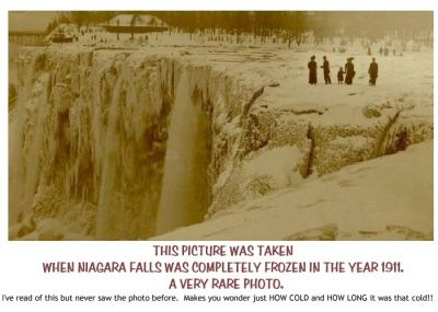 Niagra Falls Frozen
Niagra Falls frozen 1911
