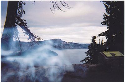 Crater Lake
view of west side of lake,
photo donated by Betty Sabatini
