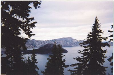 Crater Lake
Looking over at the West Face,
Devil's Island in the left, center of photo.
photo donated by Betty Sabatini
