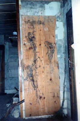 Drawing On Door Of House In Lost Cove
Photo by Rat
sometime in late 80`s
