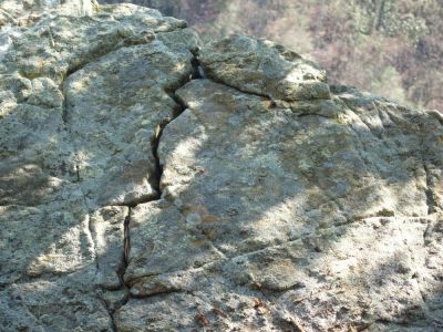 Ancient Rock
...cracks and lines on one of the boulders of the 'cliff's edge', Sill Branch Overlook,
3-19-10
