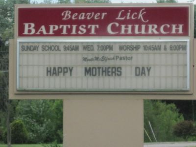 Beaver Lick Sign
Northern Kentucky,
May, 2010
