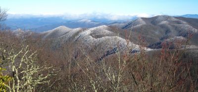 View From Middle Spring Ridge
aka, 'Buzzard Rock', 
Looking toward Wilson Knob and the Butte of Rich and  Sampson Mountains,
Middle Spring Ridge Trail,
December 17, 2011
