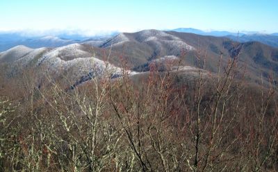 View From Middle Spring Ridge
aka, 'Buzzard Rock', 
Looking toward Wilson Knob and the Butte of Rich and  Sampson Mountains,
Middle Spring Ridge Trail,
December 17, 2011
