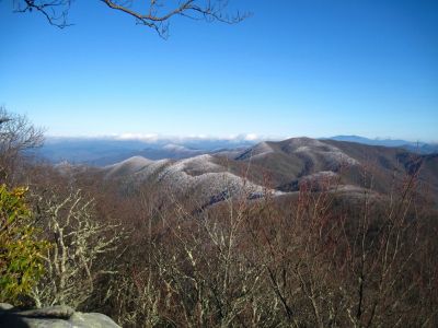 View From Middle Spring Ridge
aka, 'Buzzard Rock', 
Looking toward Wilson Knob and the Butte of Rich and  Sampson Mountains,
Middle Spring Ridge Trail,
December 17, 2011

