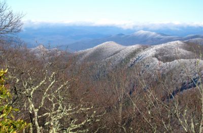 View From Middle Spring Ridge
aka, 'Buzzard Rock', 
Looking toward the Butte of Rich and  Sampson Mountains,
Middle Spring Ridge Trail,
December 17, 2011

