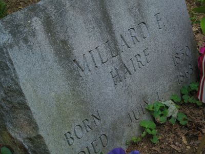 Millard Haire Memorial Stone
Coldspring Mountain,
August, 2010
