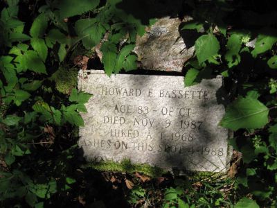 The Bassette Memorial
Marker placed by Trail Angel Sam Waddle on the 'Bassette Knob', Coldspring Mountain,
September, 2010

