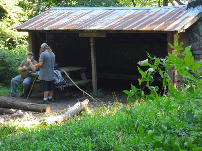 Jerry Cabin
Snack Break at the cabin (Rat and Tyler)
Coldspring Mountain,
September, 2010
