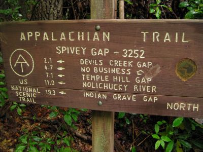 Sign at Spivey Gap
Rat's Birthday Hike, 2013
Day 5
