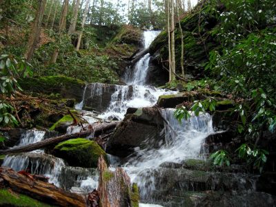 Upper Simmons Branch Falls
Upper part of upper fall.
Rich Mountain, 
12-26-2015
