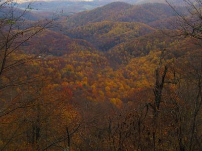 View From Unaka Mountain
Autumn Scenery on the Appalachian Trail,
Unaka Mountain,
October, 2010

