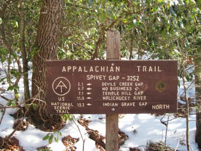 Trail Sign
Spivey Gap,
1-29-2011
