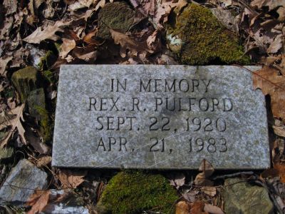 Pulford Memorial
near Hurricane Gap on the Appalachian Trail,
2-19-11
