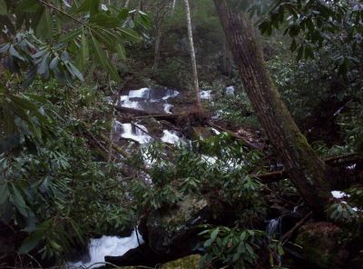 Jones Branch Falls
the upper falls,
December 2009
