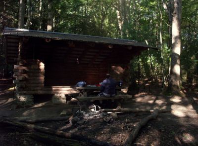 Rat Eating Breakfast
at the Lost Mountain Shelter,
Birthday Hike, 2009
